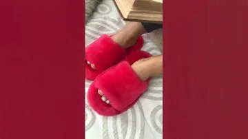 Мягкие домашние тапочки из натуральной овчины