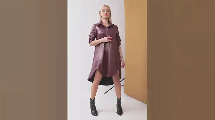Стильное платье из эко кожи с ассиметричным низом /разные цвета, 42-48, ST-57440/
