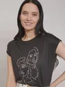 🛍 Zolla Футболка женская с принтом, черный