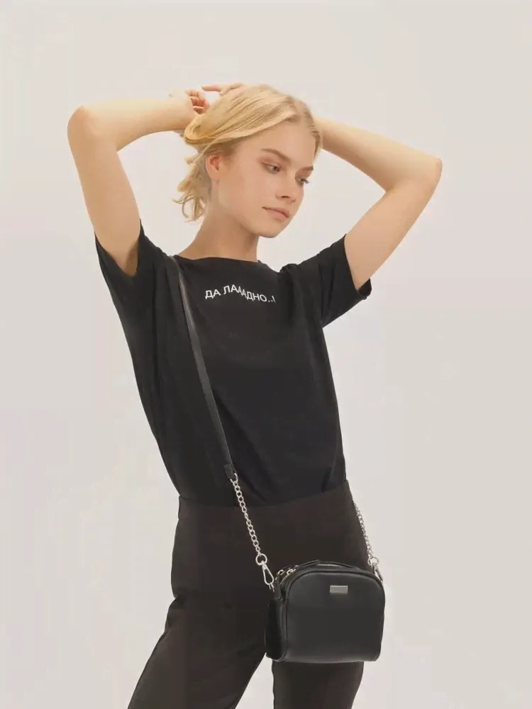 🛍 Футболка Zolla для женщины черный-2