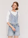 Джинсовый топ-жилет короткий с вырезом zolla 024245G1S011, цвет голубой, размер XS