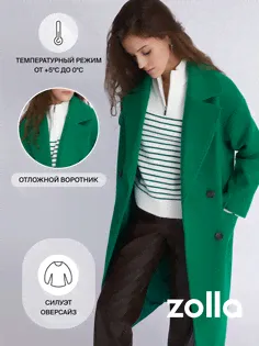 Пальто женское Zolla 0233358570247000 зеленое XS-0